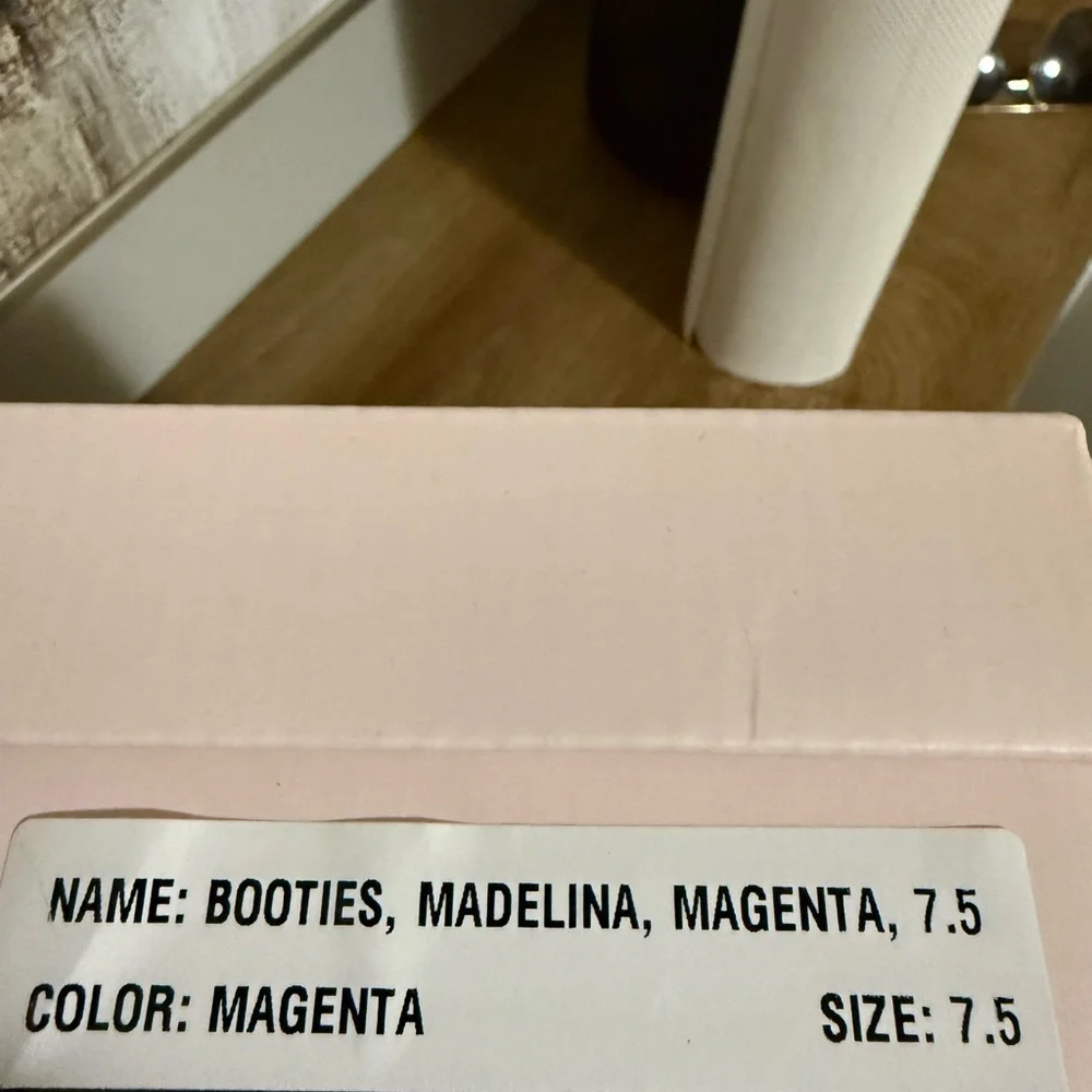JustFab Fuchsia Heeled Boots - Picture 7 of 7